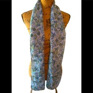 Womens blue paisley scarf